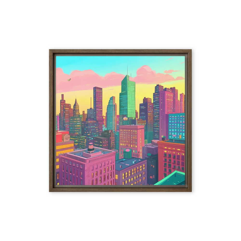 Neo-Pop City Sunset | Art Print