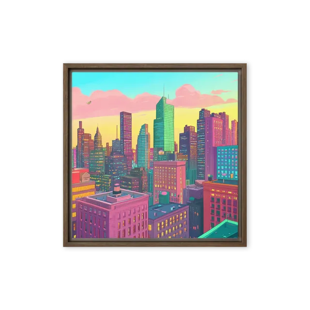 Neo-Pop City Sunset | Art Print
