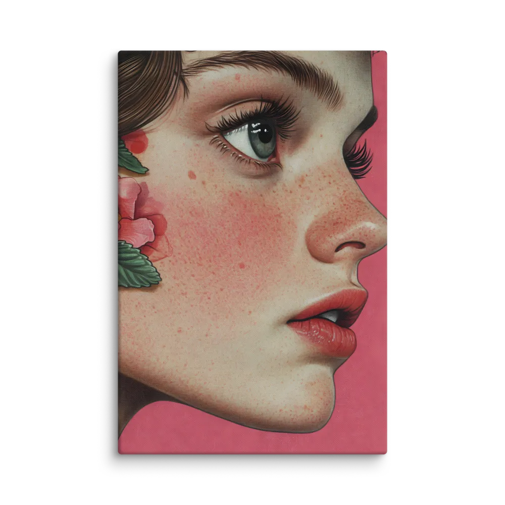 Pink Portrait with Freckles 
 Canvas | 32″x 48″