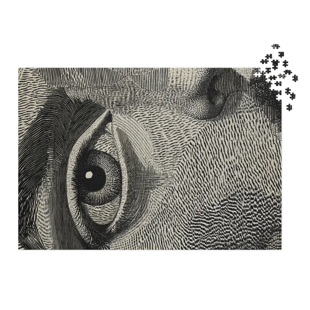 Intricate Black and White Eye Portrait | Jigsaw Puzzle (252/520 pieces)