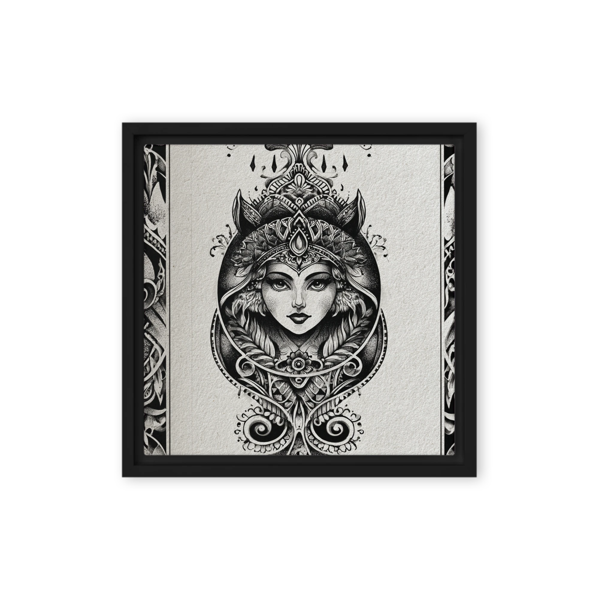 Art Nouveau Engraving of a Woman with Headdress
