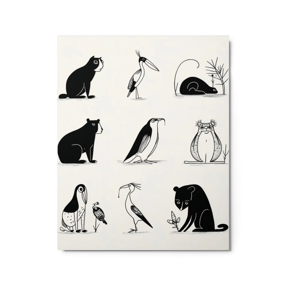 Quirky Animal Grid 
 Metal Print | 16″x 20″