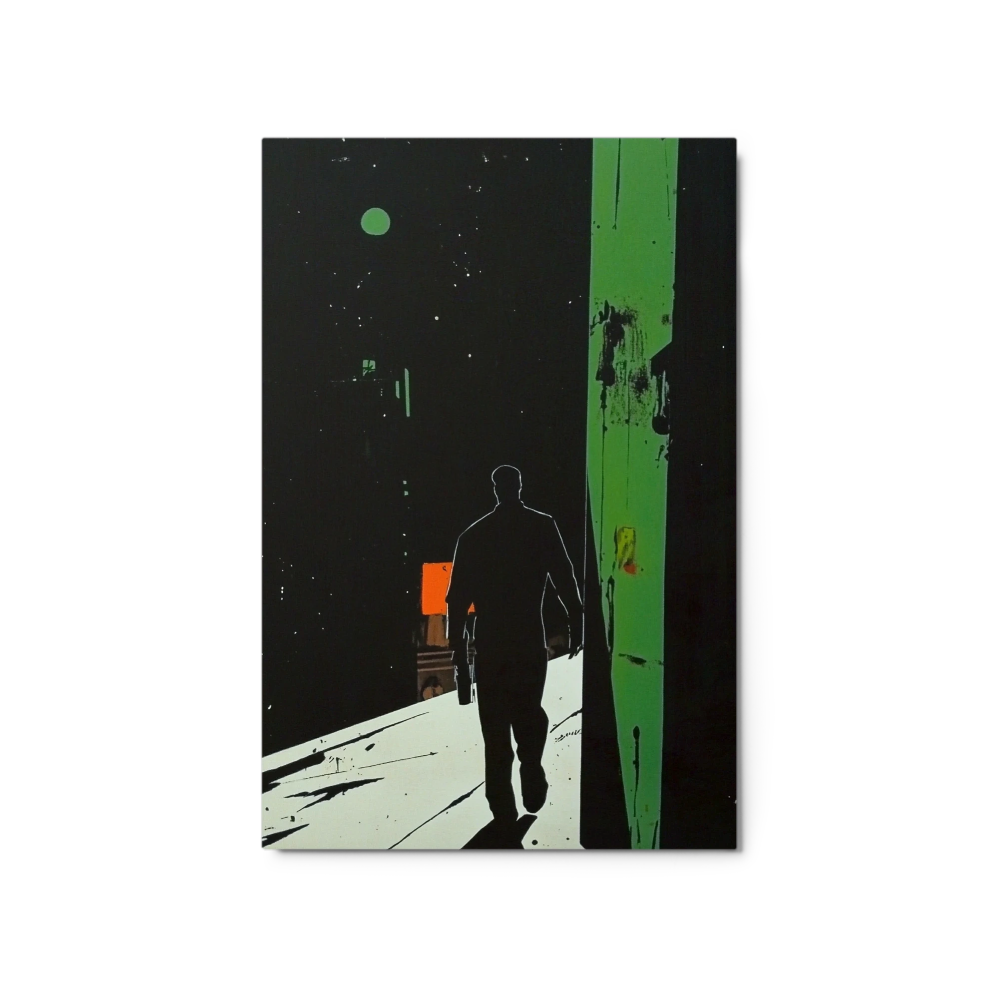 Silhouette Figure on Dark Pathway