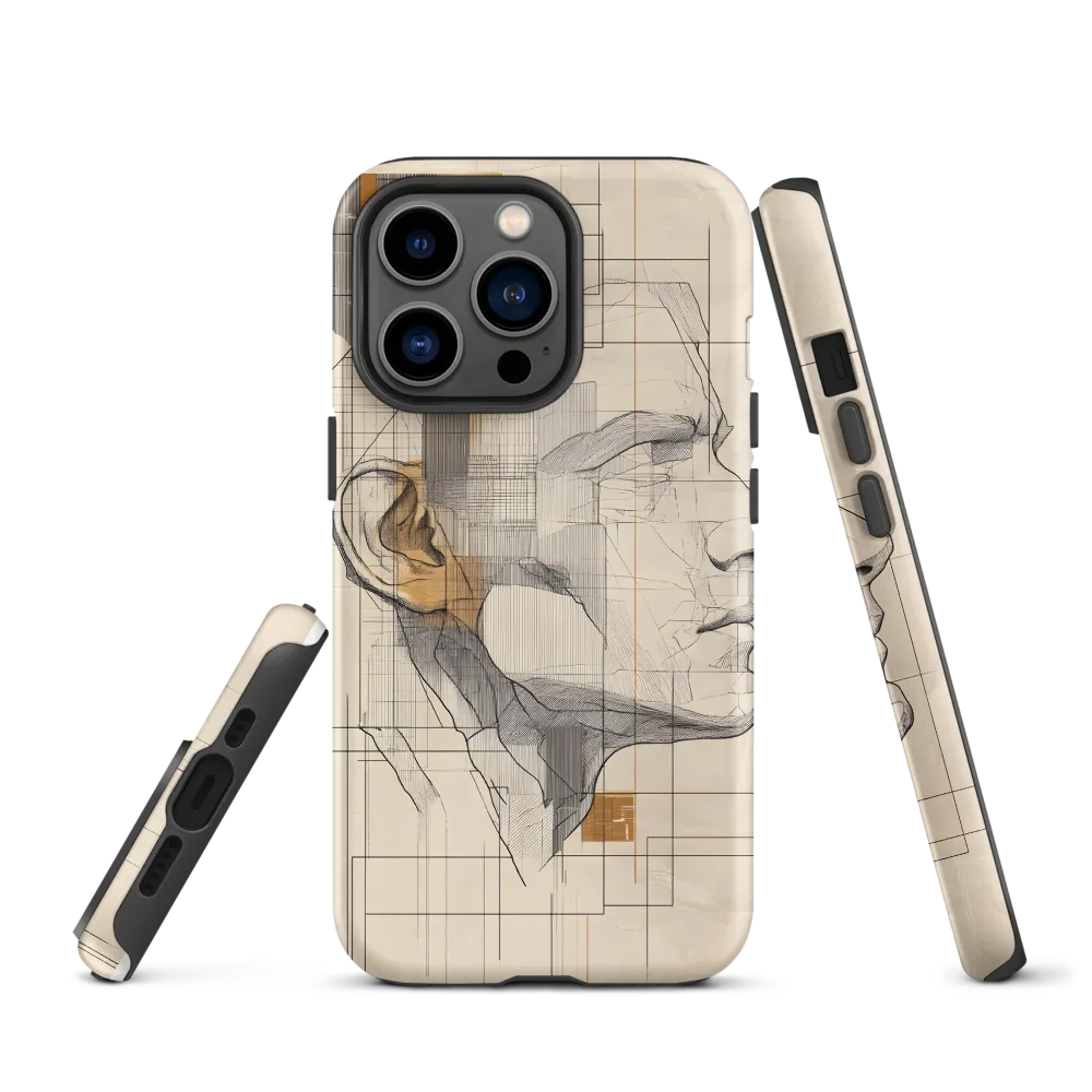 Abstract Geometric Human Face Portrait | Phone Case