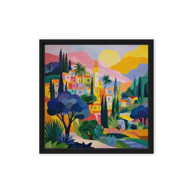Mediterranean Cubist Village | Art Print