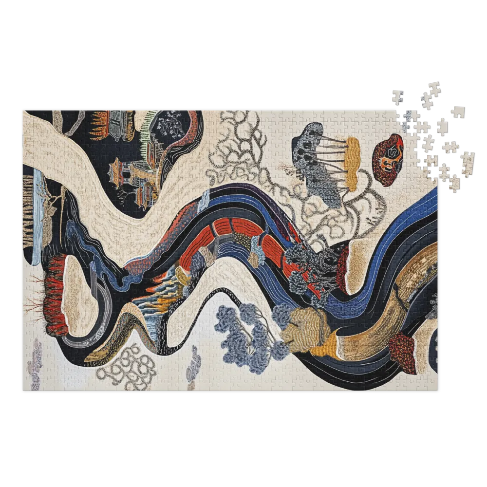 Intricate Landscape with River