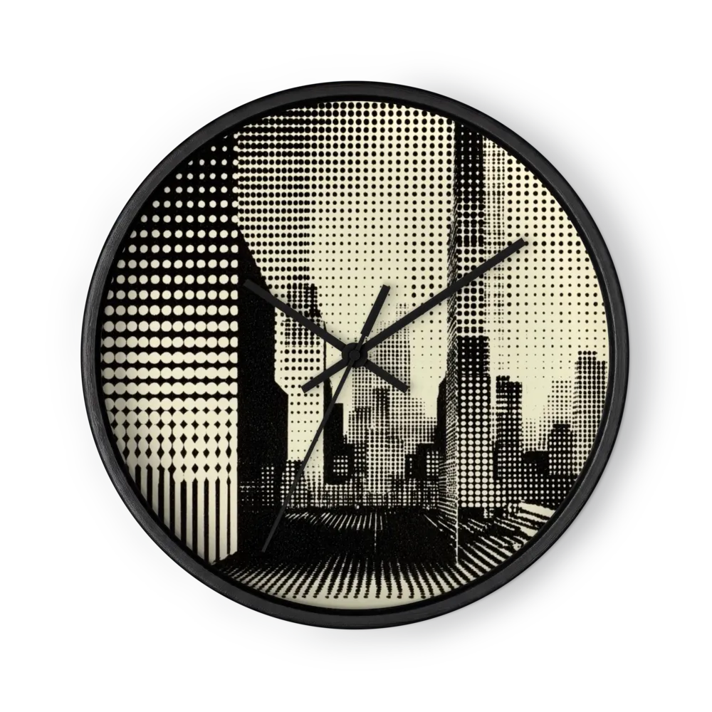 Halftone Metropolis | Wall Clock