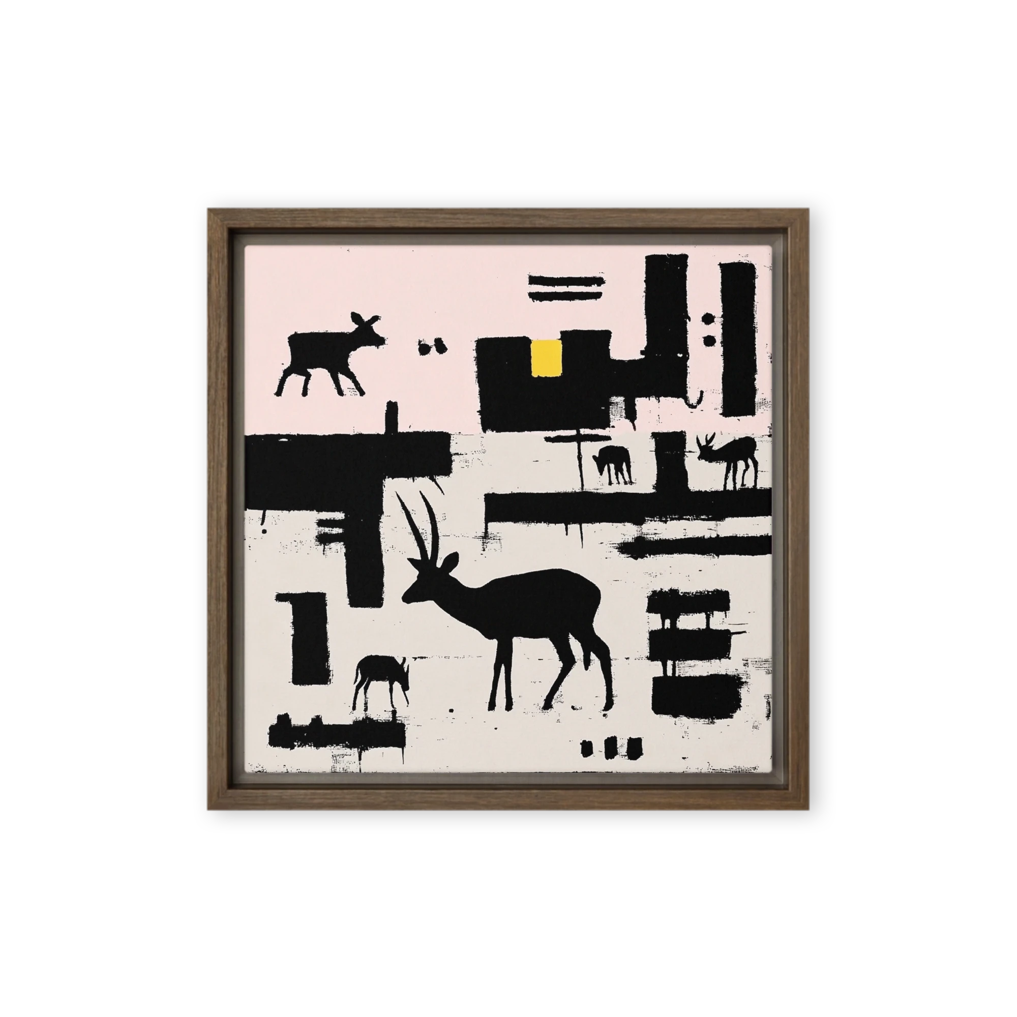 Gazelles and Abstract Blocks | Art Print