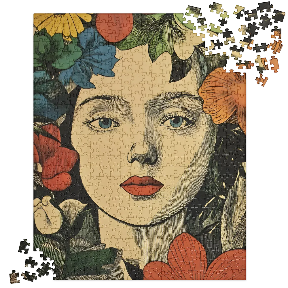 Art Nouveau Floral Portrait 
 Jigsaw Puzzle