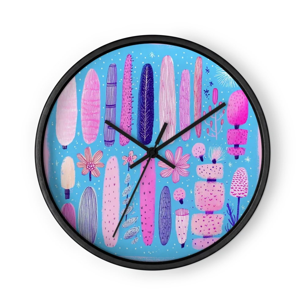 Pink Cactus Garden | Wall Clock