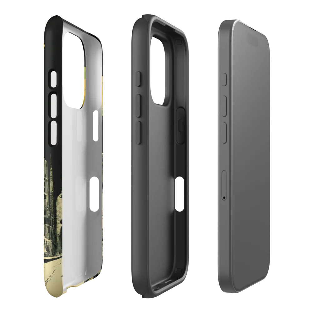 Futuristic City with Car and Planets | Phone Case