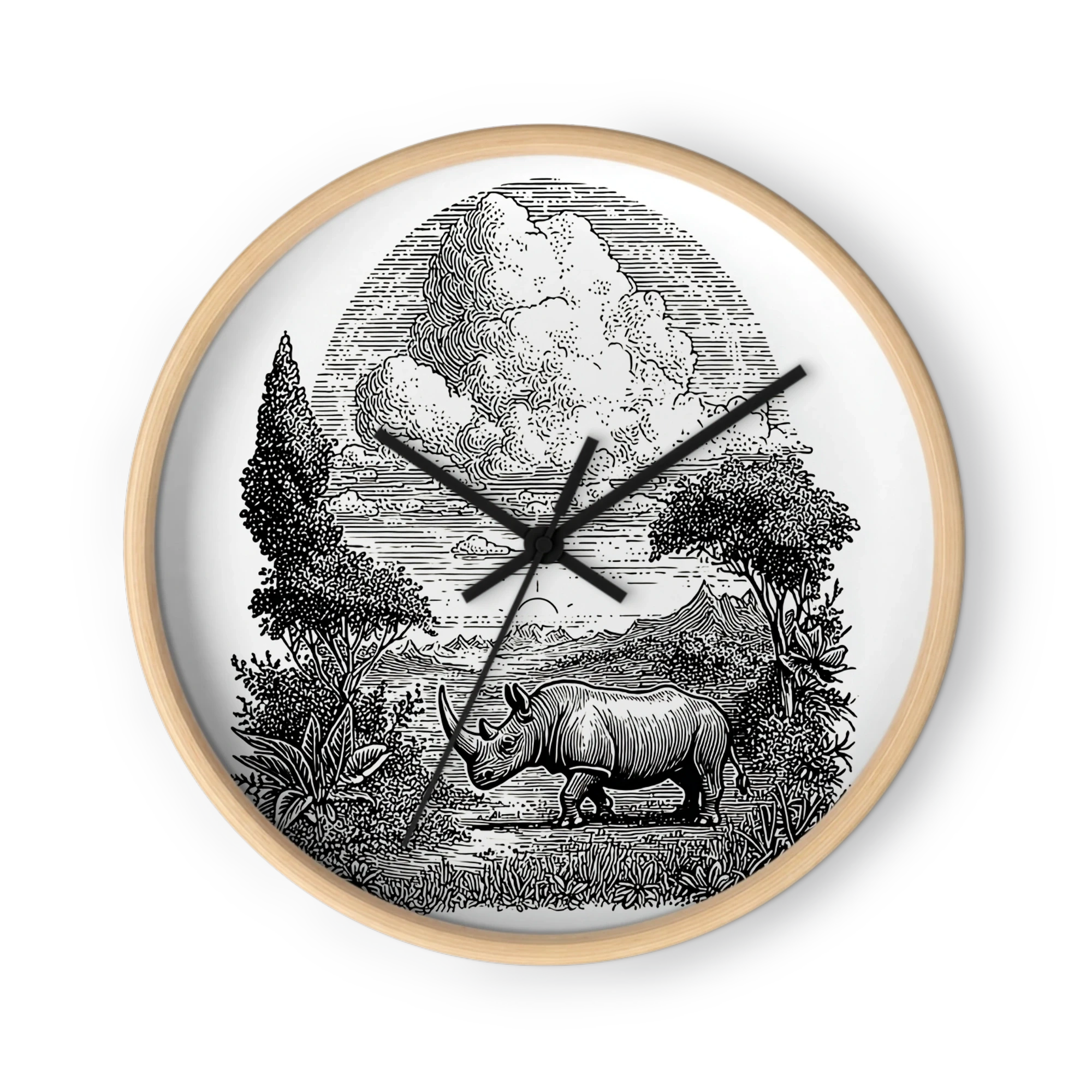 A Rhinoceros Under Hatched Clouds — Cloud-Framed Valleys