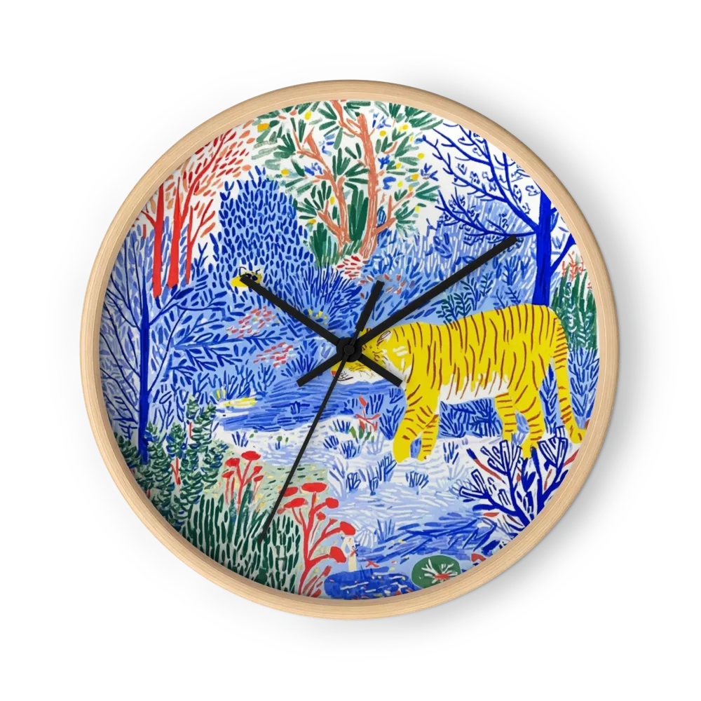 Yellow Tigers Through Cobalt Leaves — Tigers In The Blue