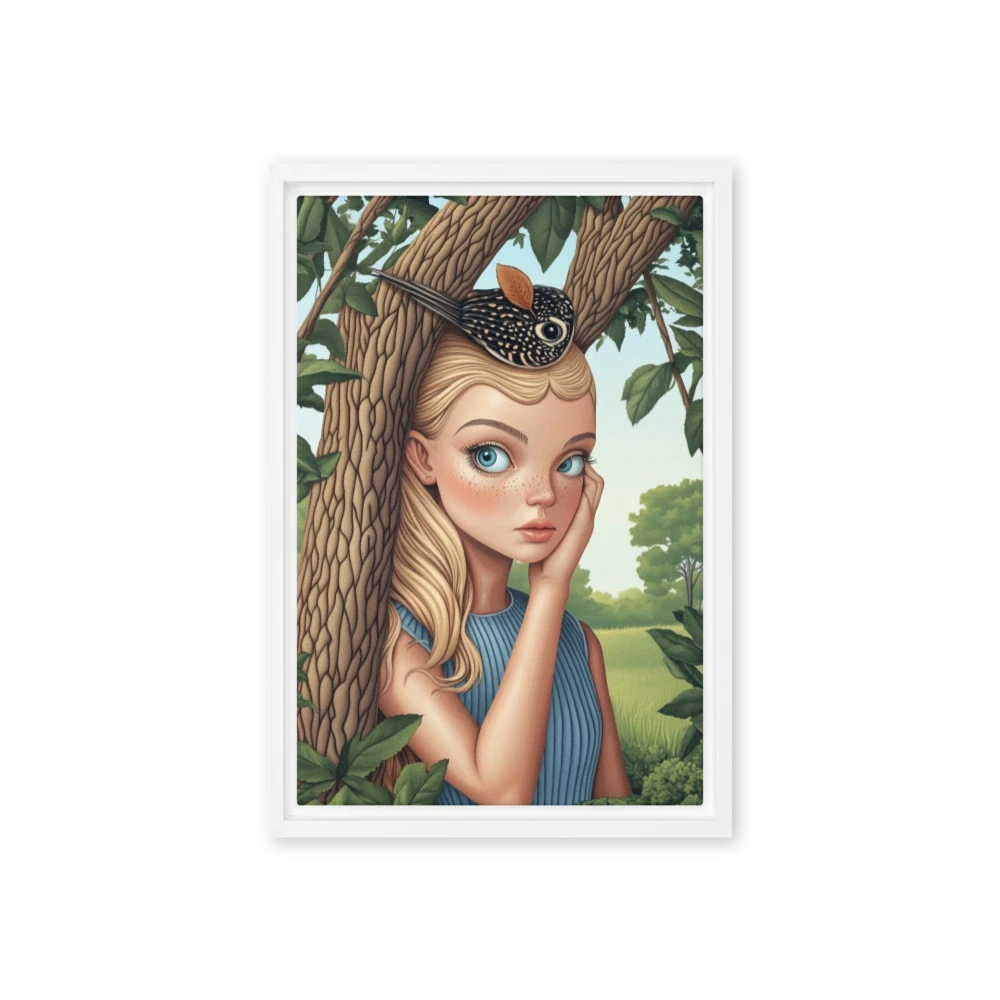 Girl with Bird in Tree