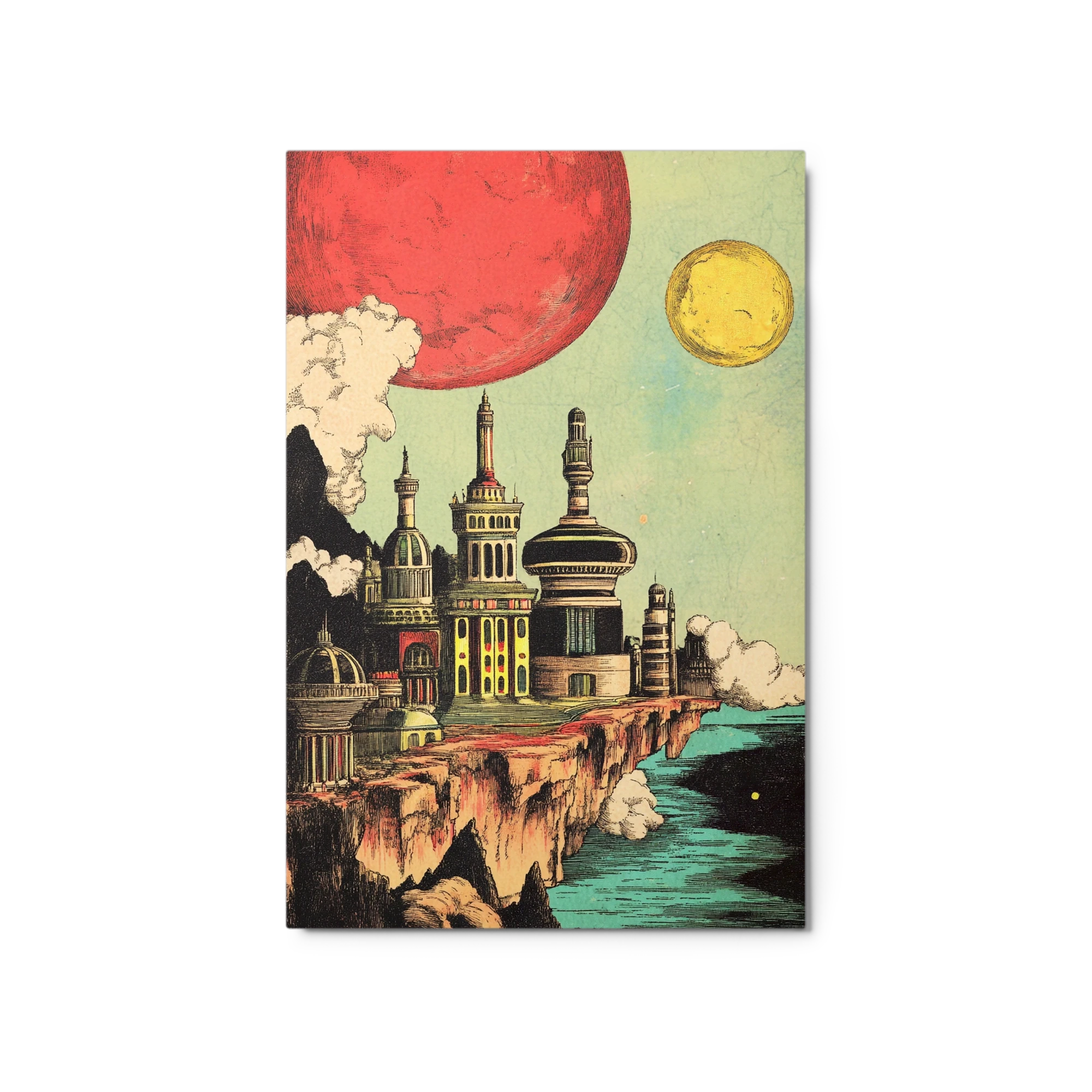 Futuristic City with Planets