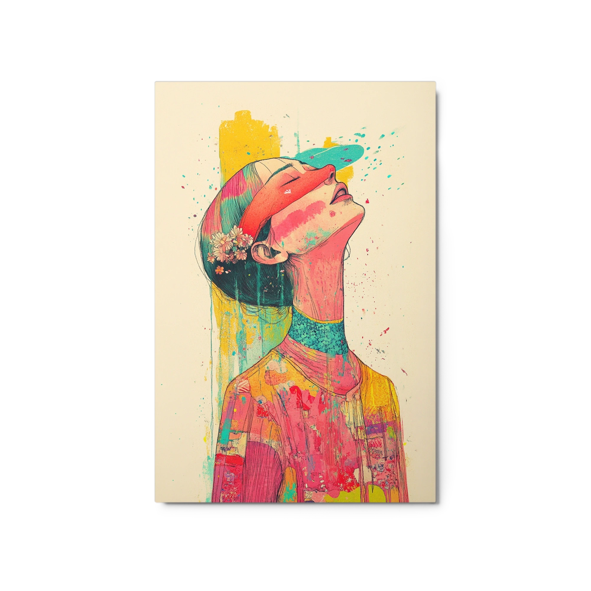 Contemporary Floral Woman Portrait
