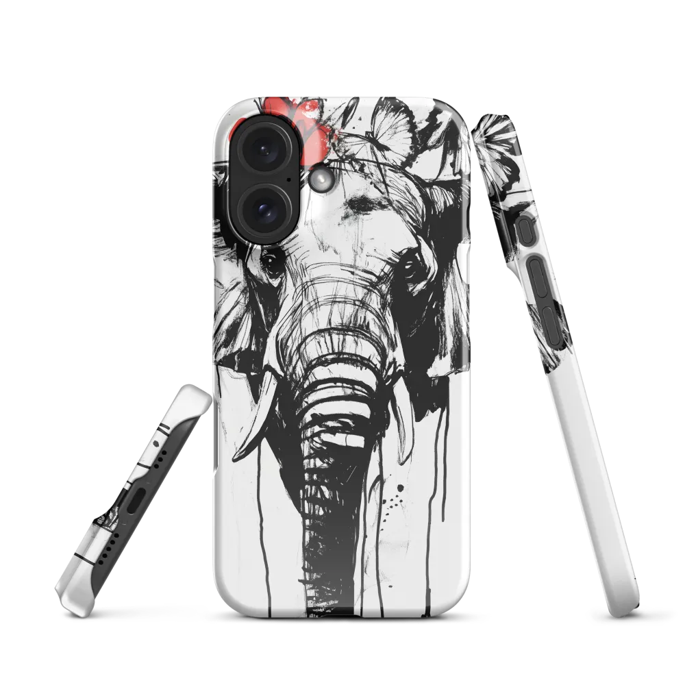 Elephant with Crimson Flower 
 iPhone 16 Pro | Tough Case