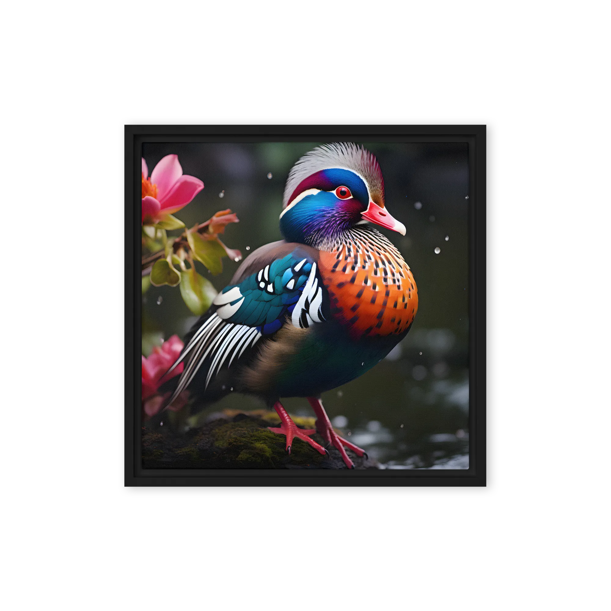The Vibrant Mandarin Duck 
 Canvas | 37″x 37″