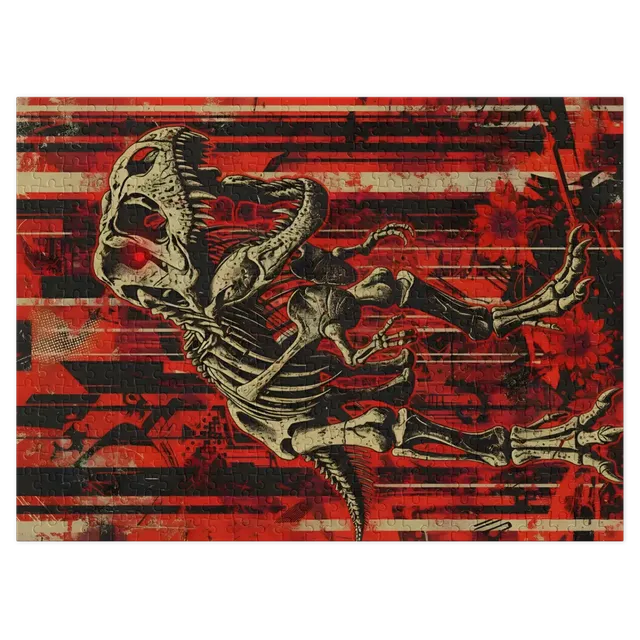 Crimson T. rex Skeleton | Jigsaw Puzzles