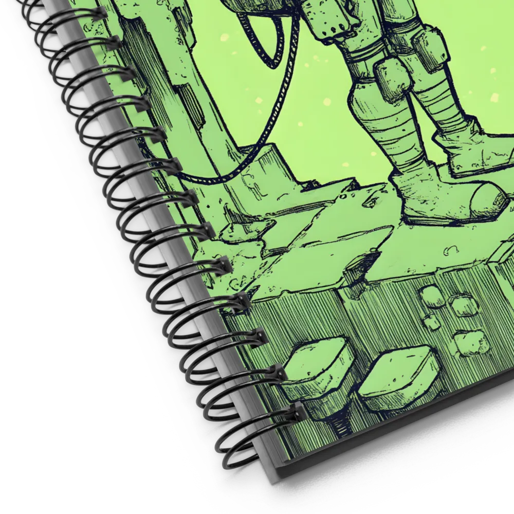 Solitary Astronaut in Lime Green Cosmos 
 Spiral Notebook | 140 pages