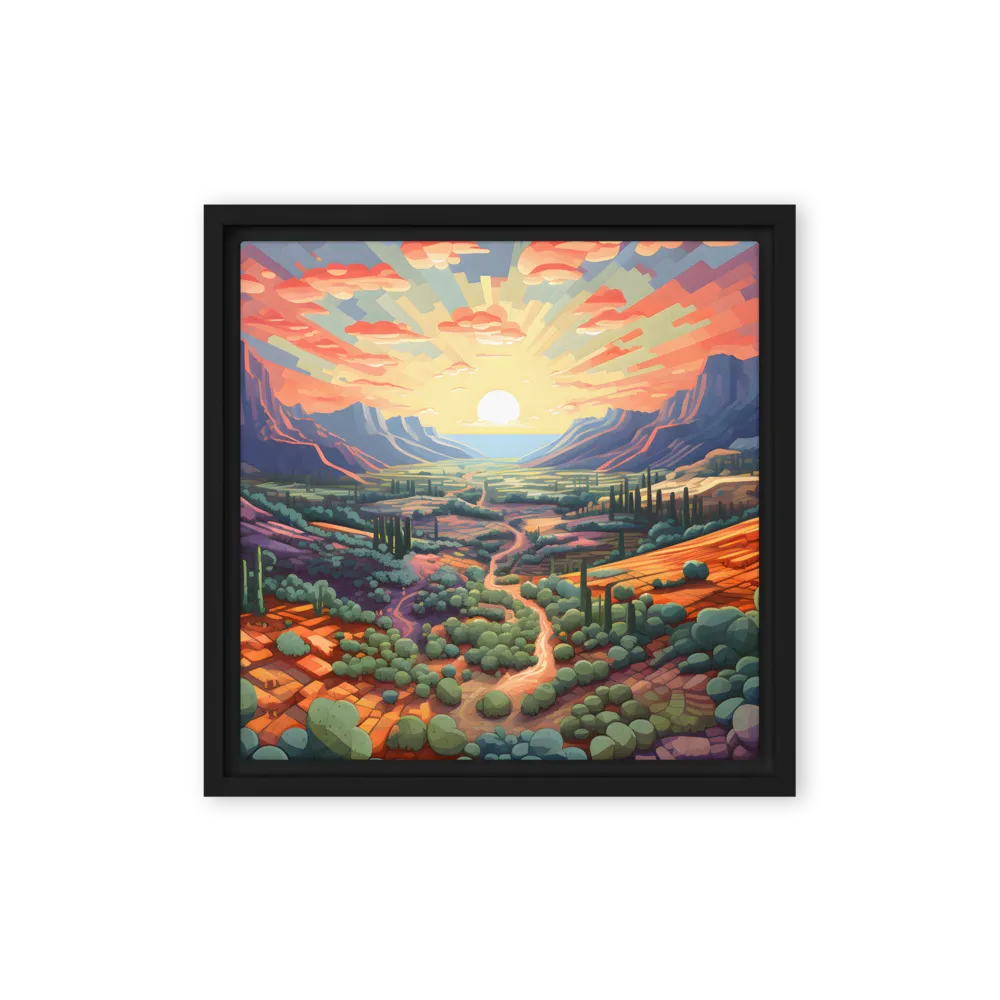 Geometric Sunset Valley 
 Canvas | 36″x 36″