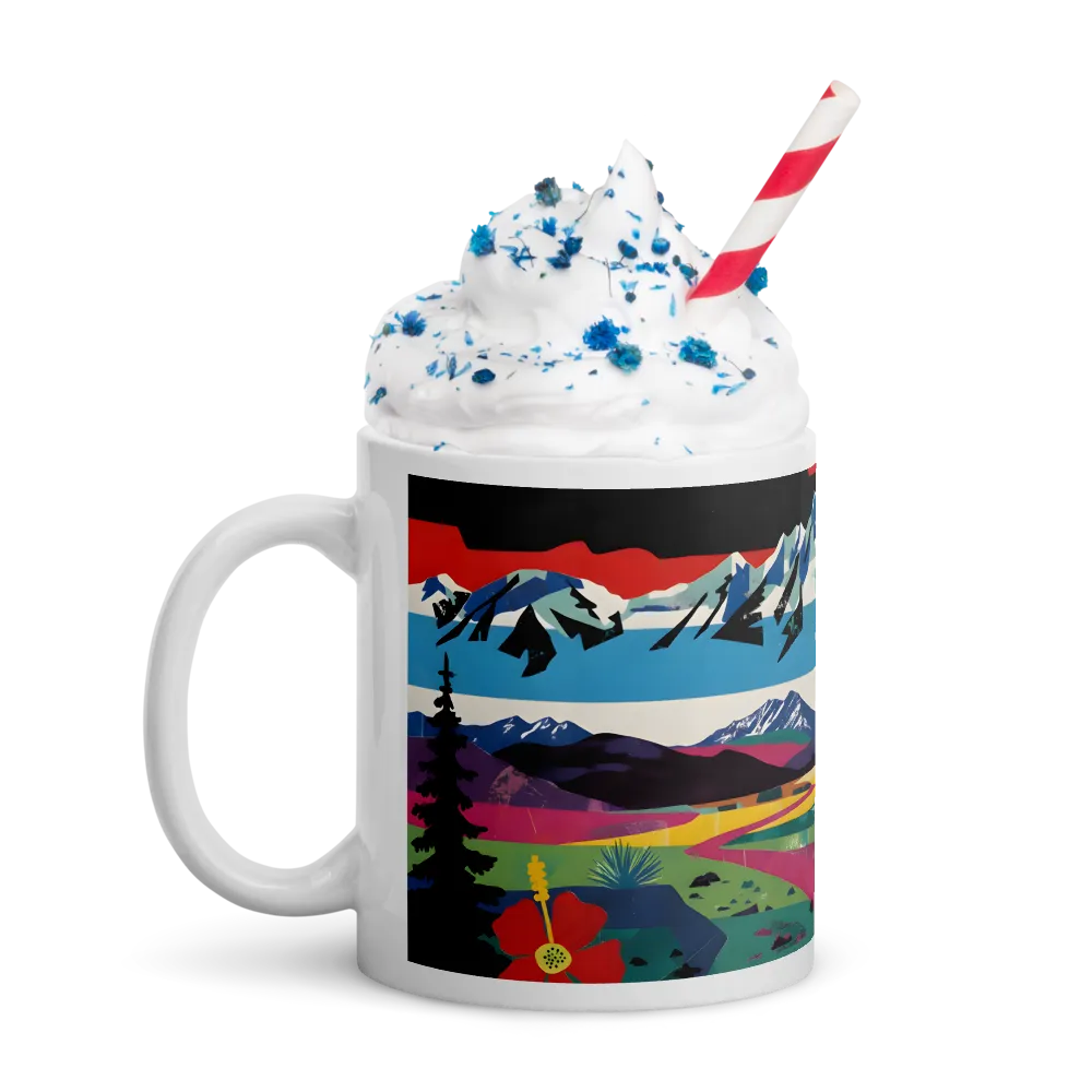 Prismatic Mountain Poster 
 Mug with Red inside | 15 oz