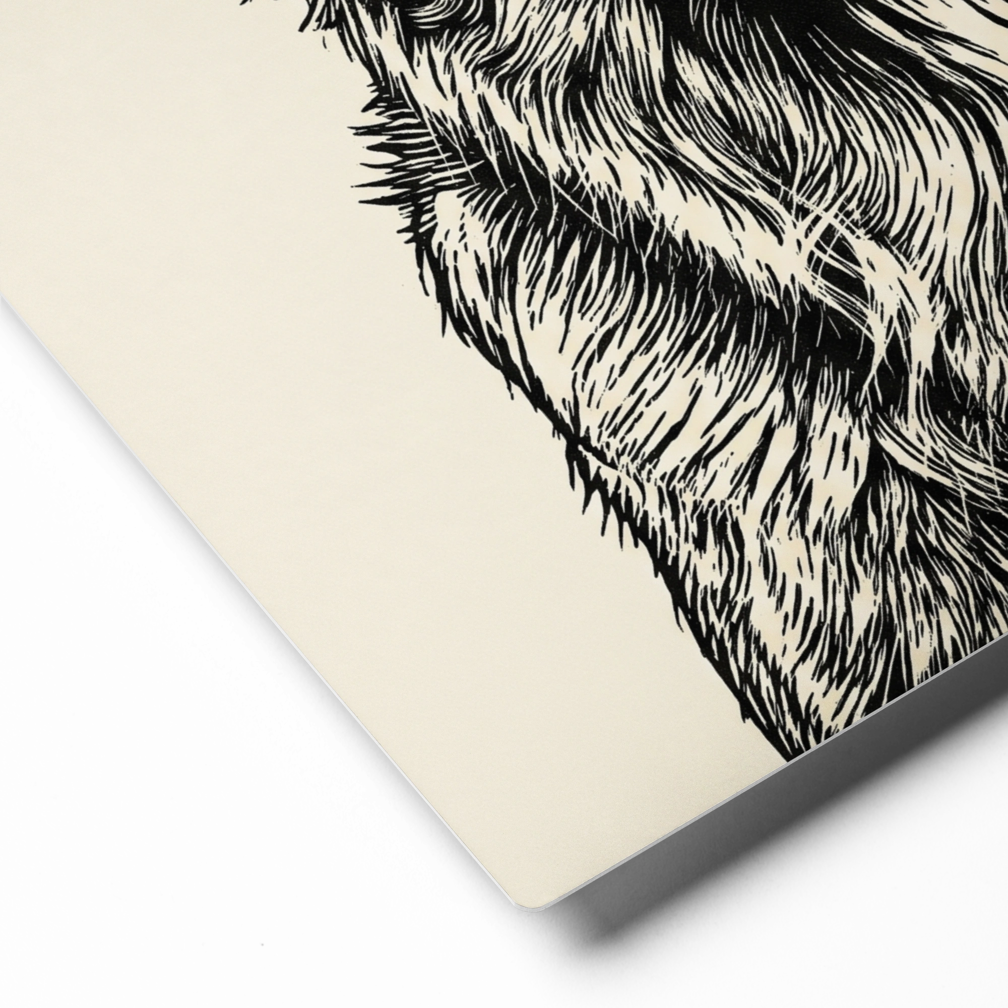 Pet Portrait — Folk Linocut