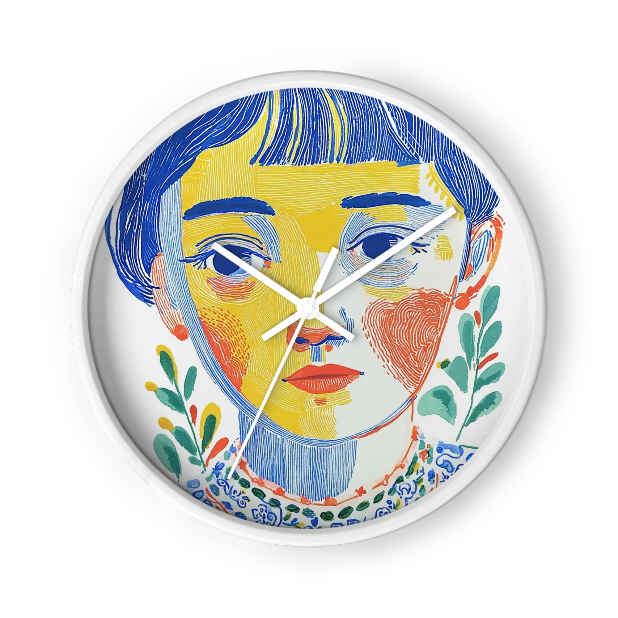 Linework Portrait in Yellow and Blue