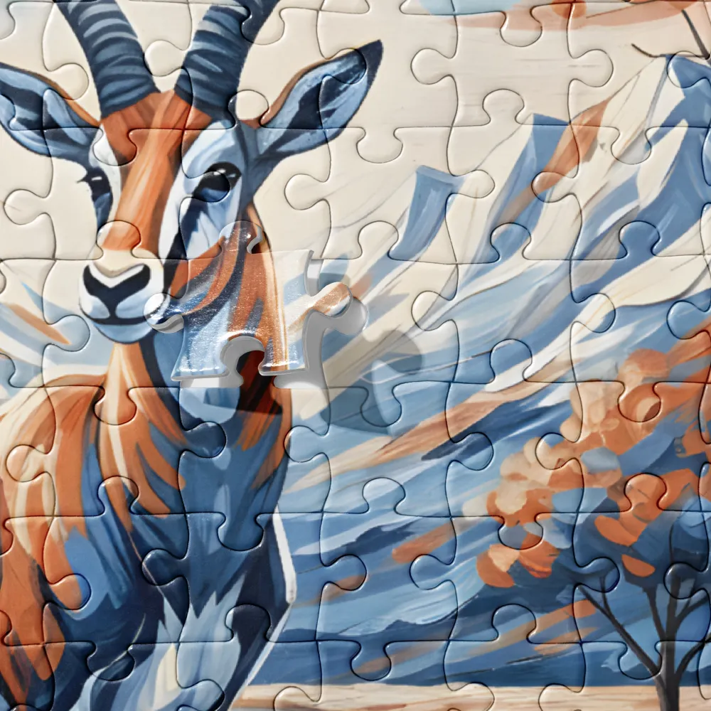 Impasto Gazelle Serenity 
 Jigsaw Puzzle in Tin Box