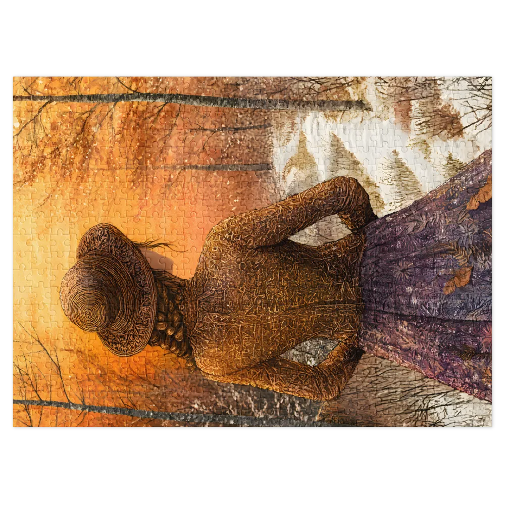 Goldener Herbstpfad 
 Puzzle in Metalldose