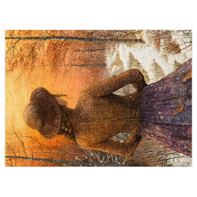Woman in Autumn Landscape | Jigsaw Puzzle (252/520 pieces)