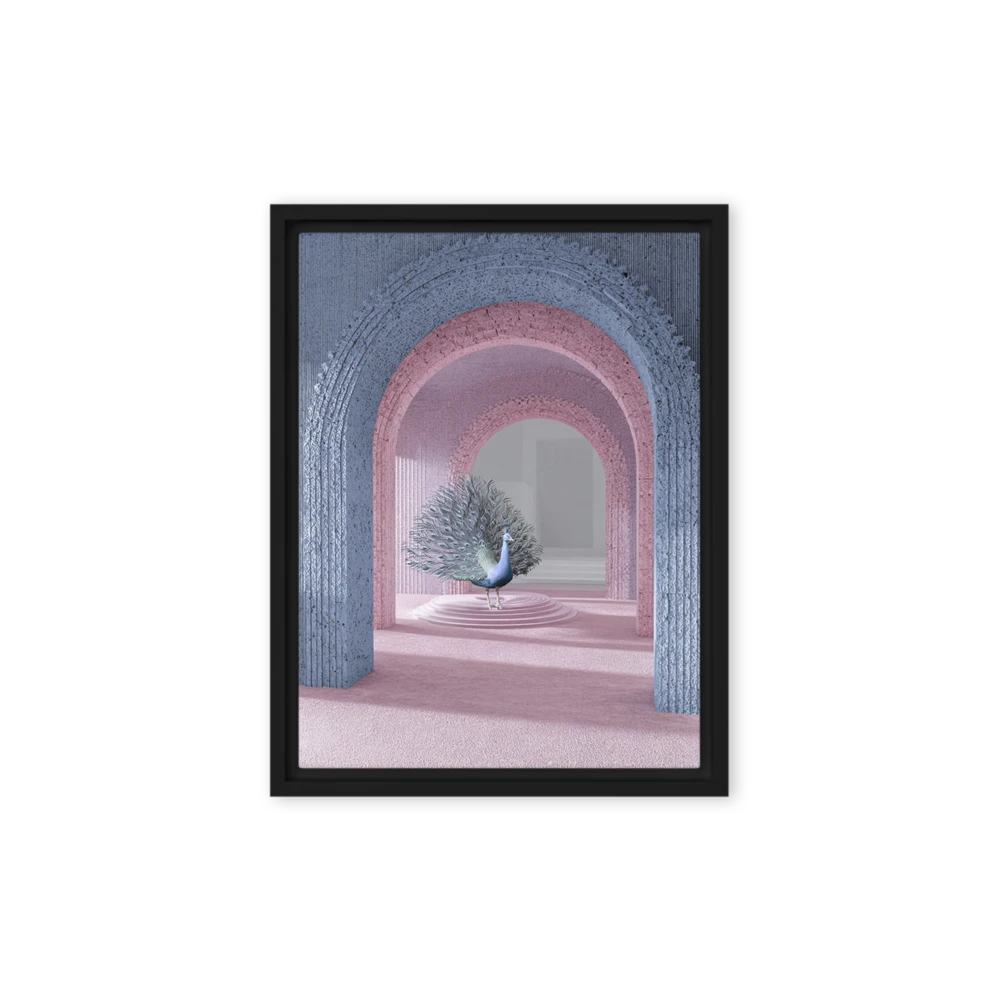 Peacock in Pink Arches | Art Print