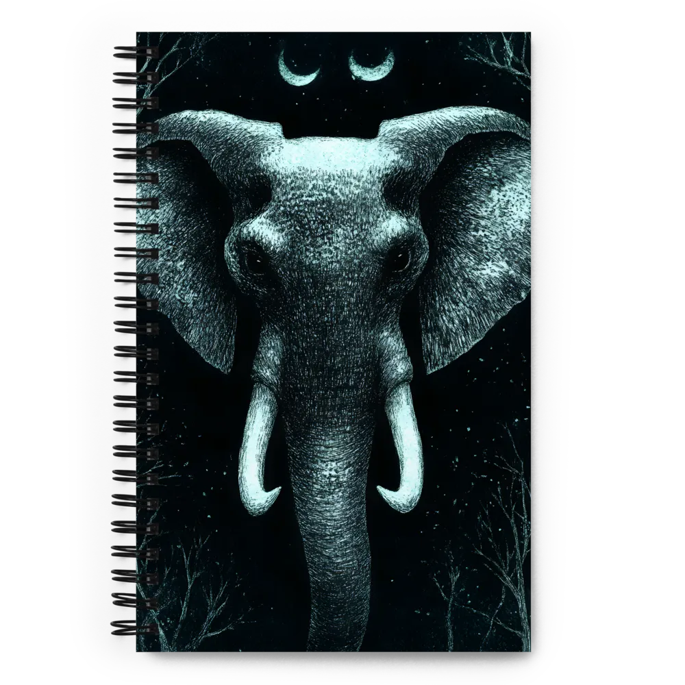 Elephant Under Twin Moons 
 Spiral Notebook | 140 pages