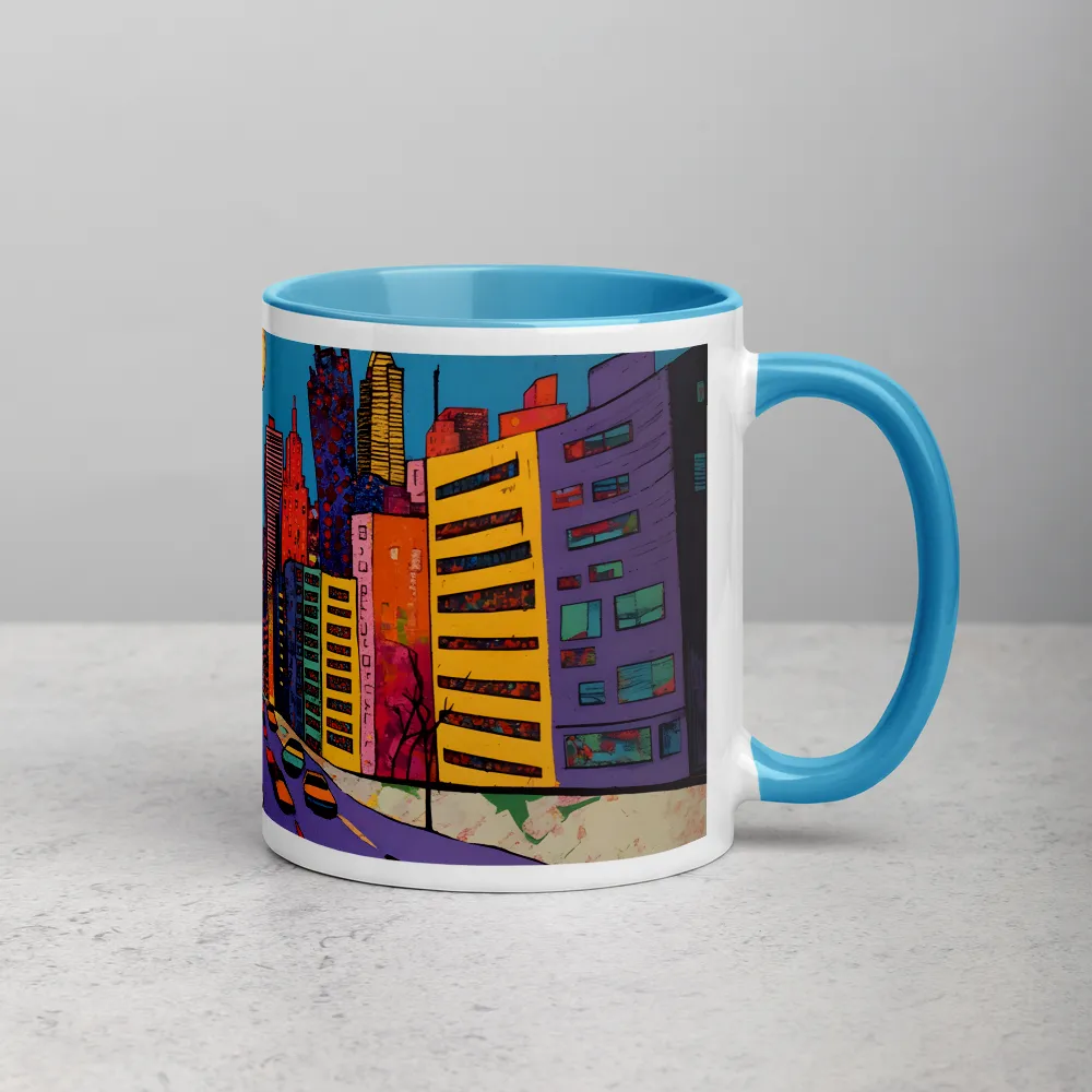 Metropolis Under the Moon 
 Mug with Golden Yellow inside