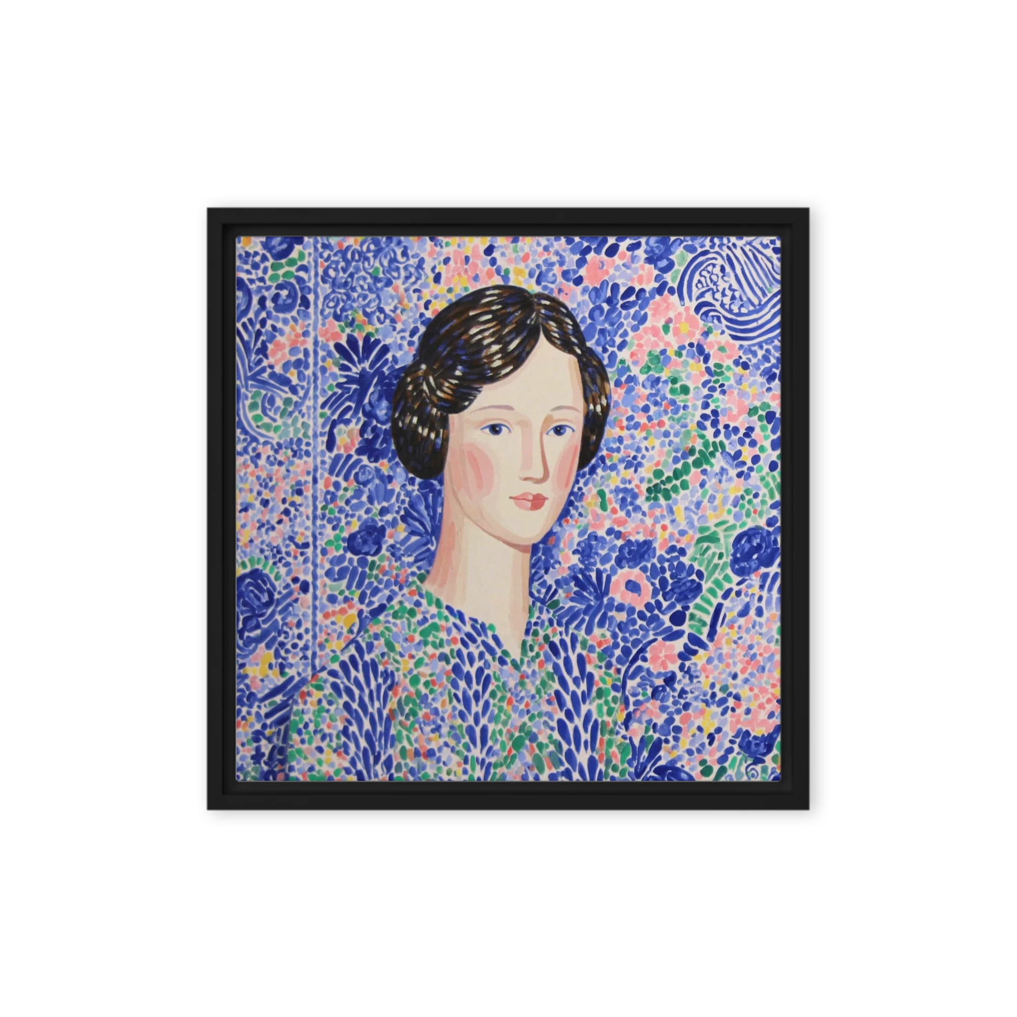 Lady in Blue Patterns | Art Print