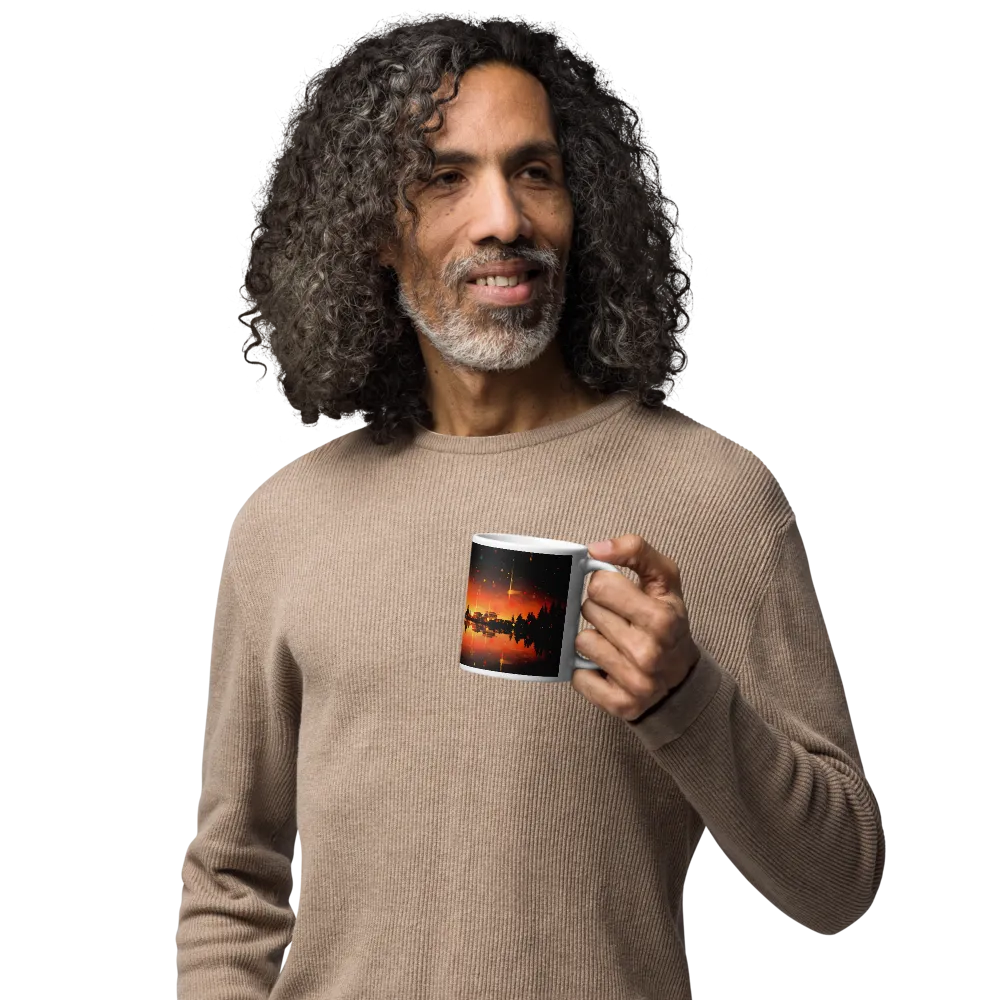Pagoda Reflections at Dusk 
 Mug with Red inside | 15 oz