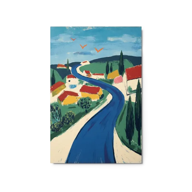 River through the Village | Art Print