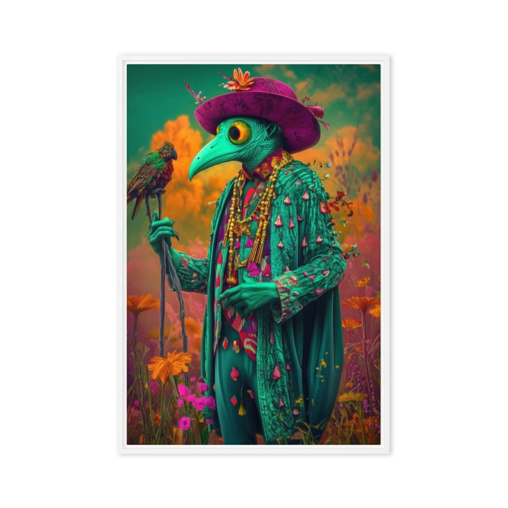 Colorful Plague Doctor with Bird