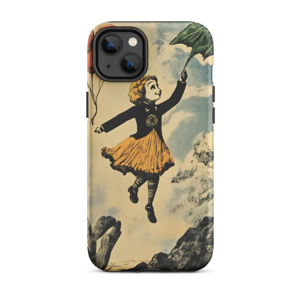 Vintage Girl with Balloons and Umbrella | Phone Case