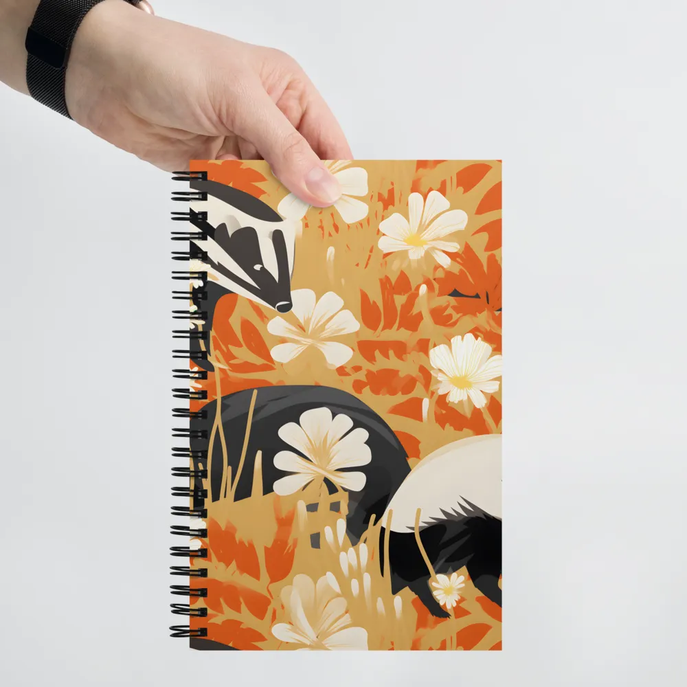 Whimsical Badgers in Bloom