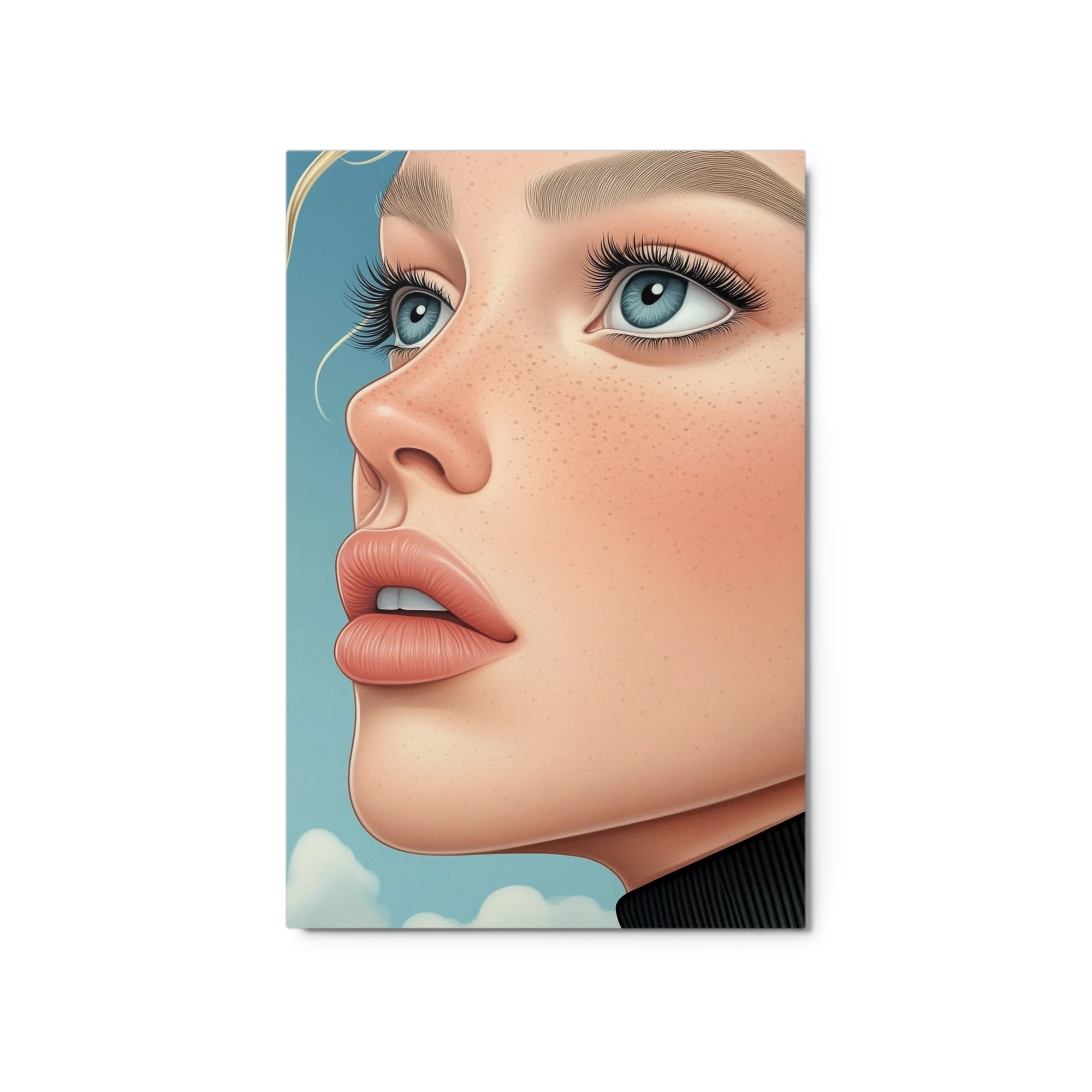 Digital Portrait of a Female with Blue Eyes