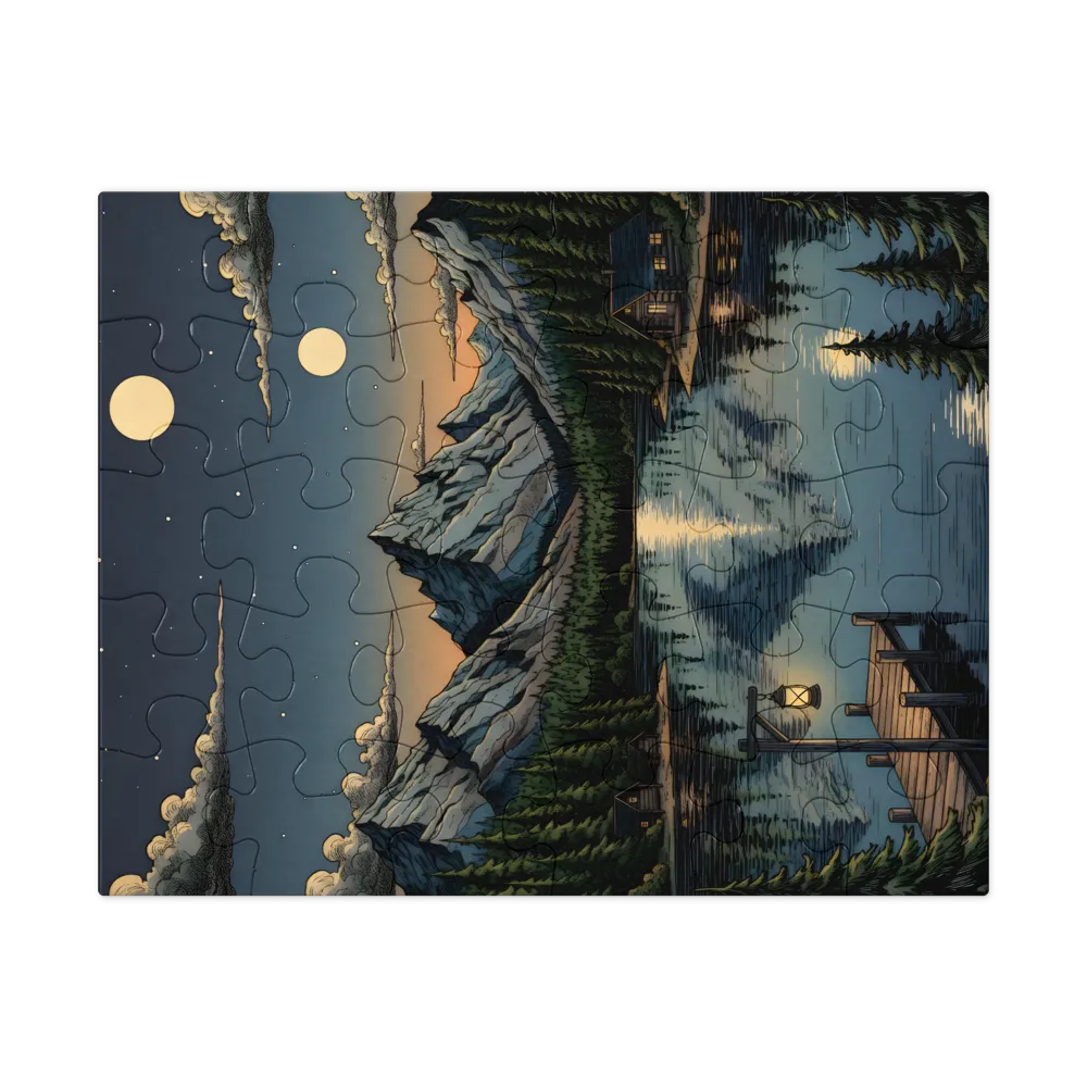 Lakeside Nocturne 
 Jigsaw Puzzle in Tin Box