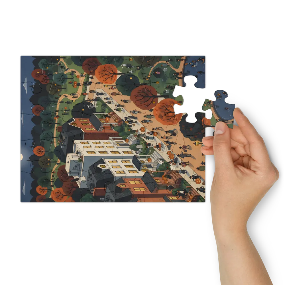 Halloween Night Stroll 
 Jigsaw Puzzle in Tin Box