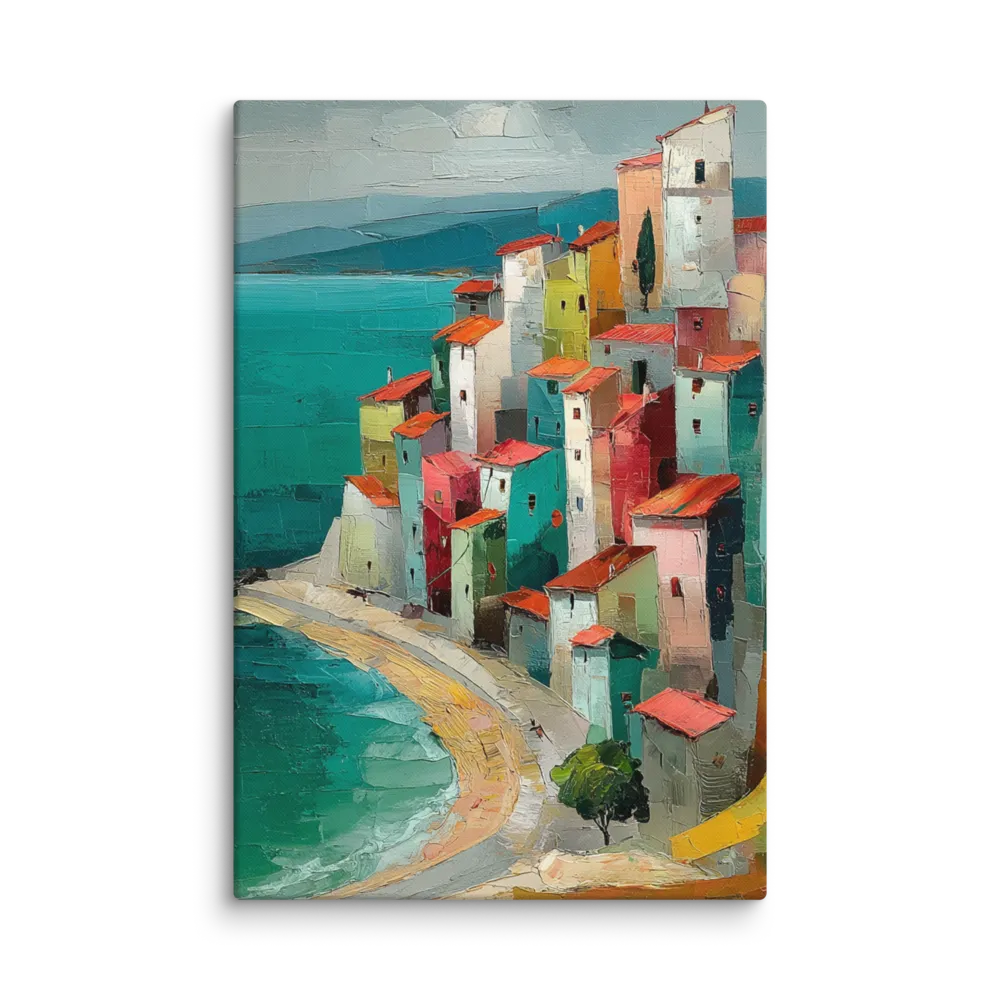 Angular Planes of Coastal Towns — Palette-knife sculptured ridges