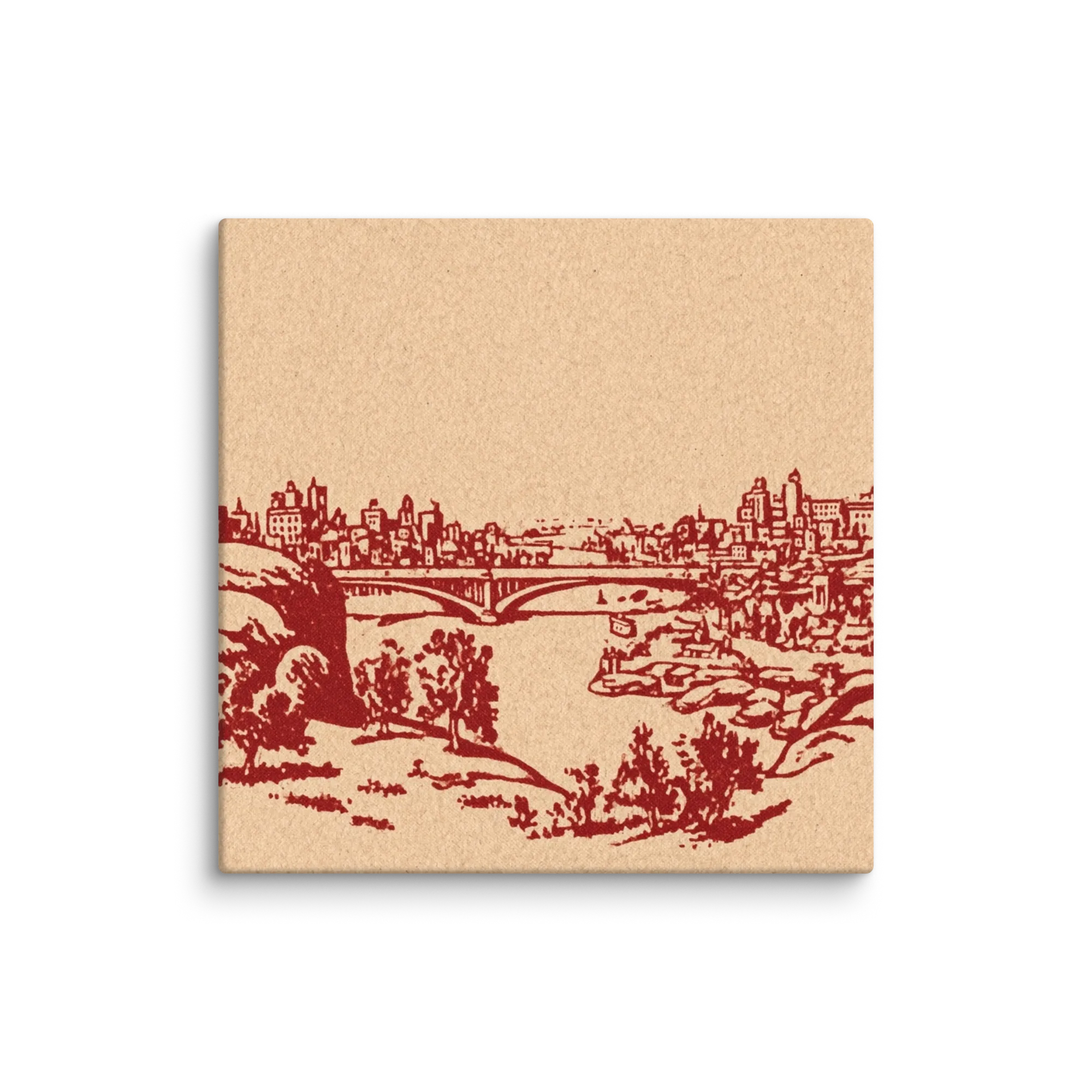 Folk Revival Textures in Crimson — Folk-art revival