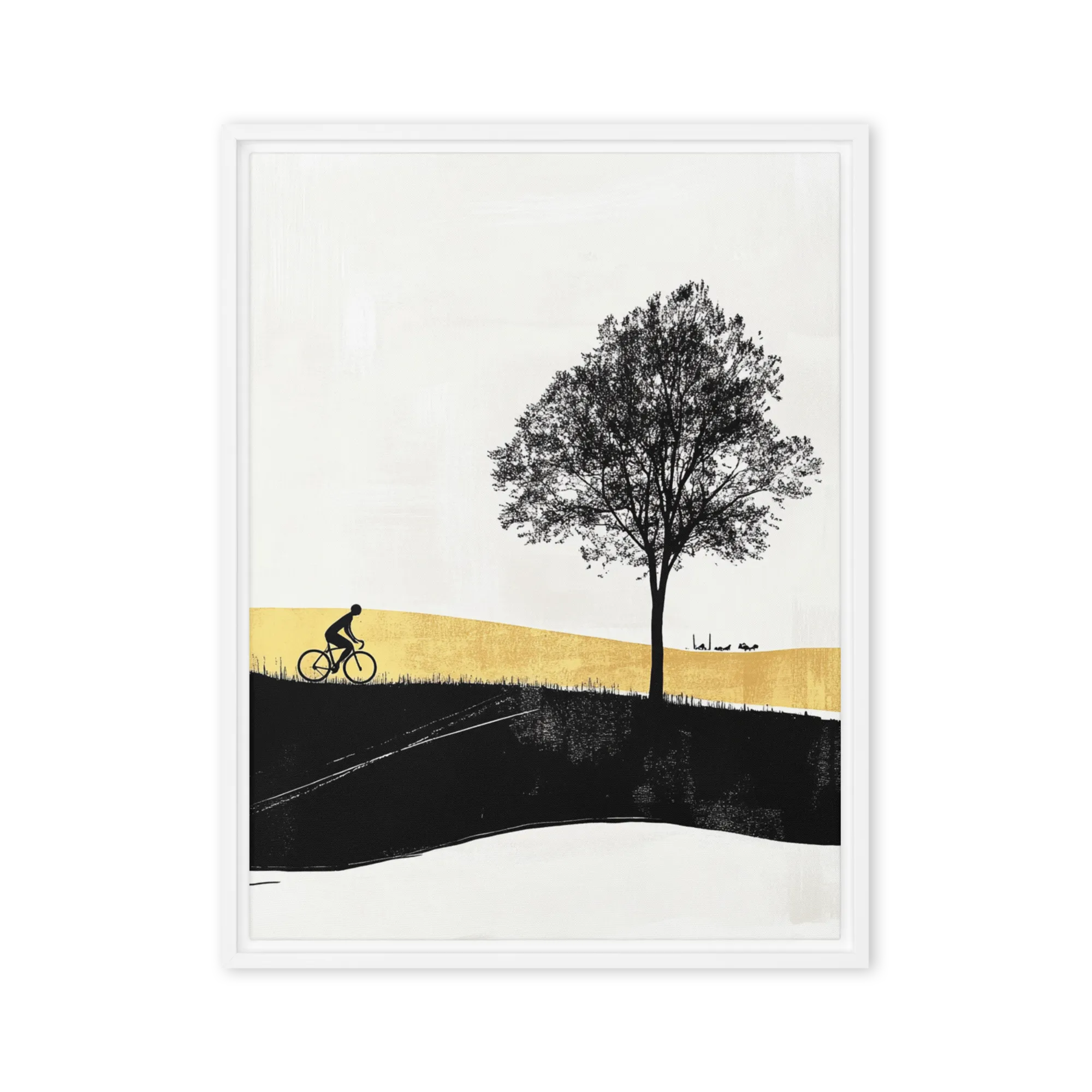 The Quiet Ride 
 Poster with White Frame | 12″x 16″