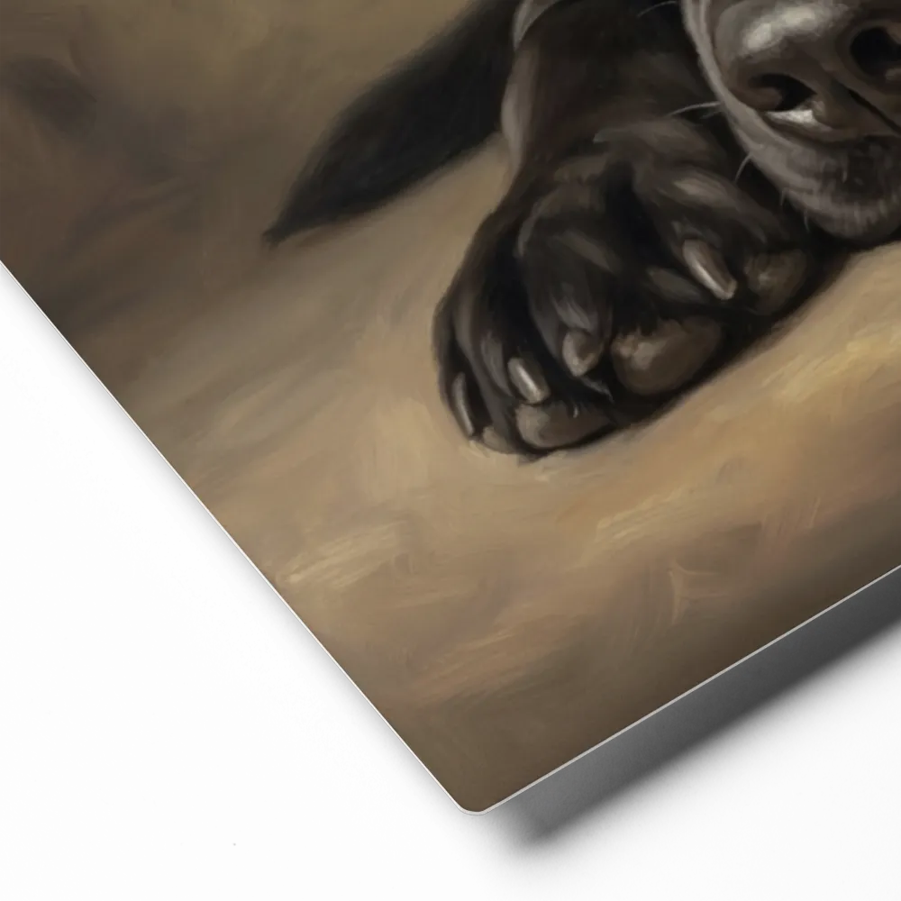Loyal Gaze 
 Canvas with White Frame
