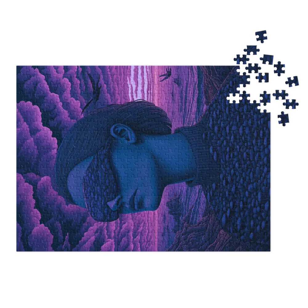 Surreal Figure in Purple Landscape | Jigsaw Puzzle (252/520 pieces)