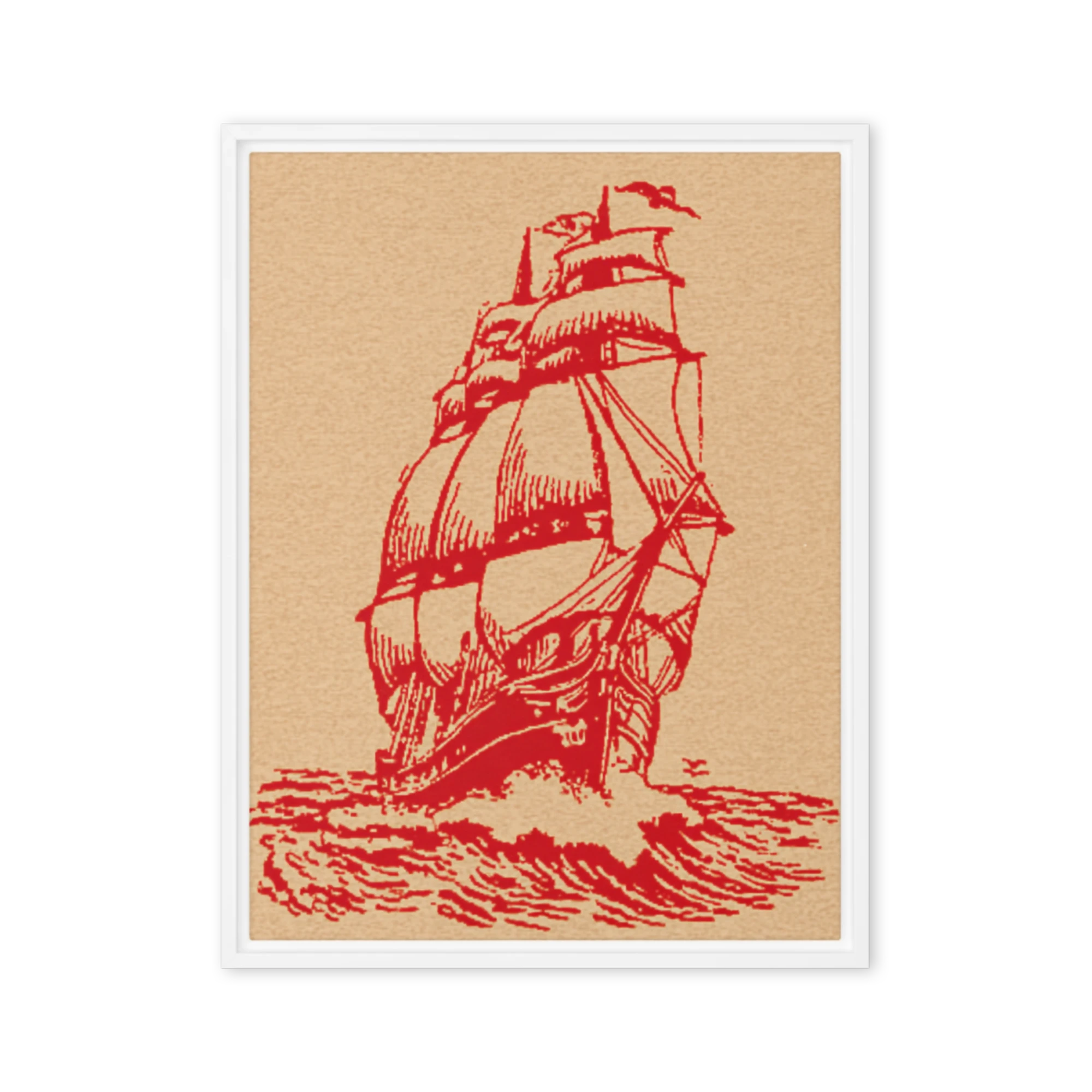 Red Galleon at Sea | Art Print