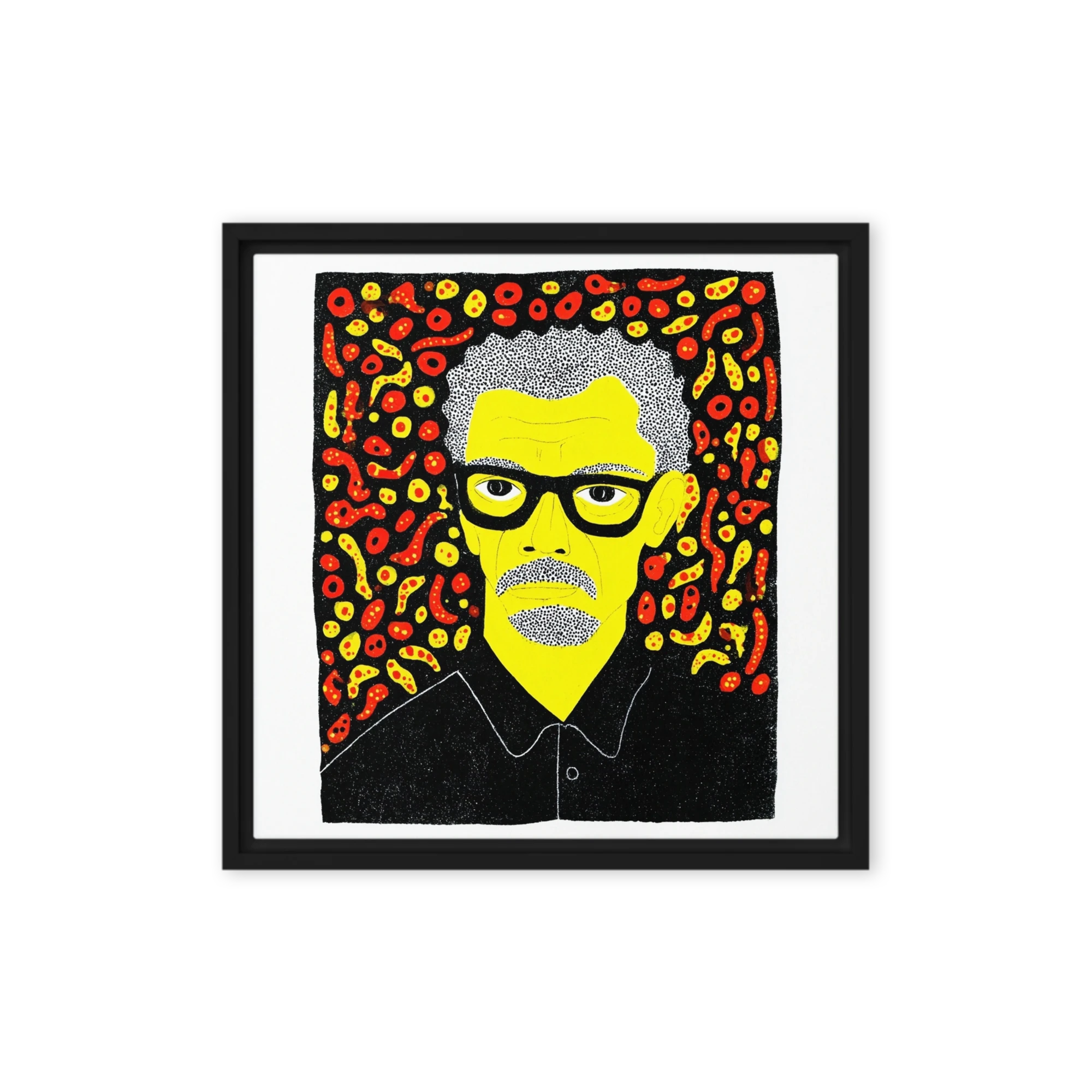 Yellow Portrait with Cellular Motifs